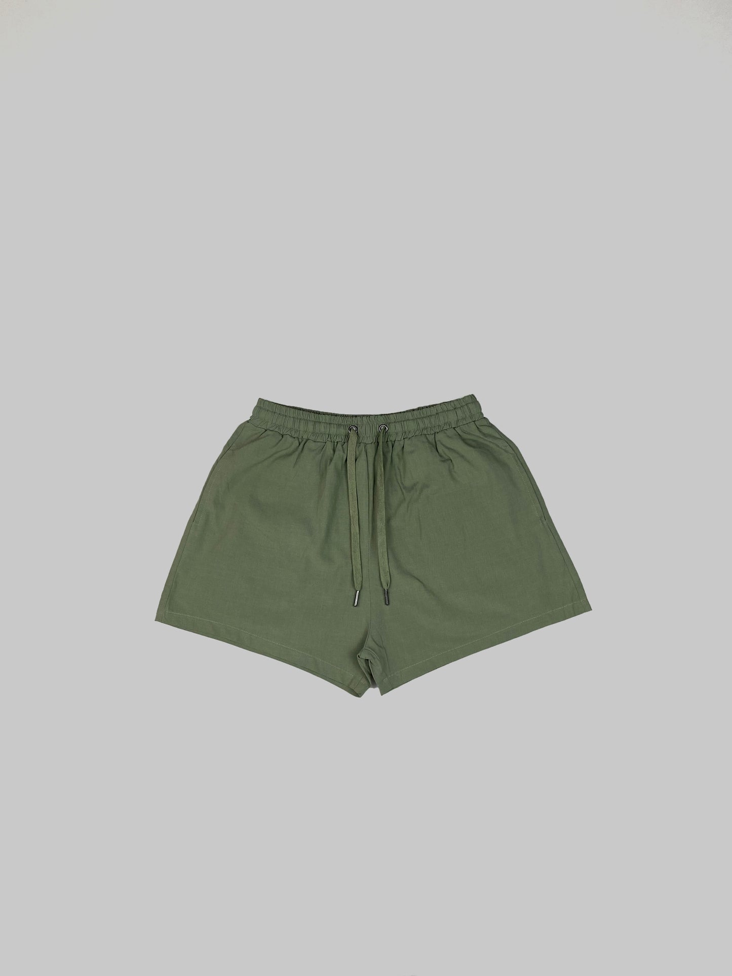 Linen shorts hunter green 
